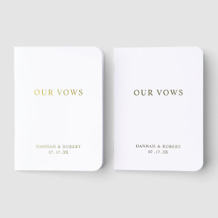 Elegant Our Vows Wedding Gold Foil Vow Books