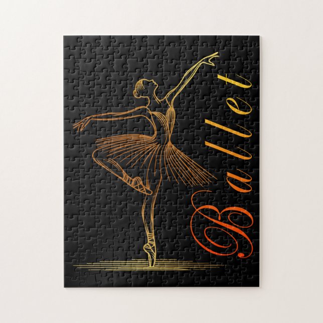 Elegant Outline of a Ballerina Performing Ballet Jigsaw Puzzle (Vertical)