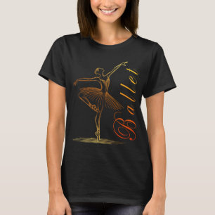Elegant Outline of a Ballerina Performing Ballet T-Shirt