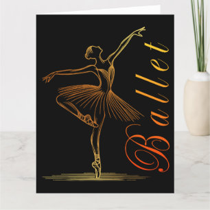 Elegant Outline of a Ballerina Performing Ballet Thank You Card
