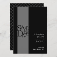 Elegant Overlay Black White Wedding Save the Date
