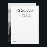 Elegant Overlay Modern Wedding Advice Cards<br><div class="desc">Ask all your wedding guests to share their best advice for the newlyweds! Easily customize with your names and photo on the back.</div>