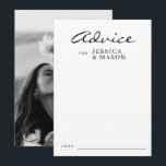 Elegant Overlay Modern Wedding Advice Cards<br><div class="desc">Ask all your wedding guests to share their best advice for the newlyweds! Easily customize with your names and photo on the back.</div>