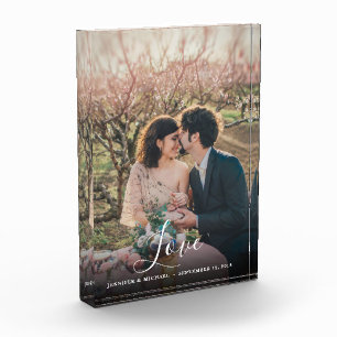 Elegant overlay personalized love script wedding p photo block