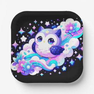 Elegant Owl Baby Shower Paper Plates