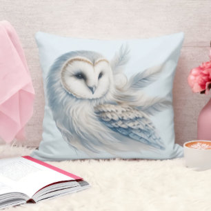 Elegant Owl in Watercolor Throw Pillow