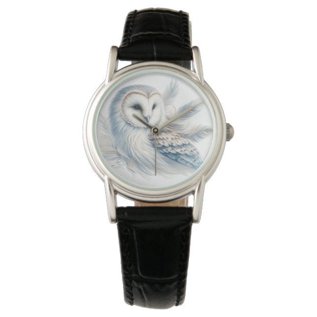 Elegant Owl in Watercolor Watch (Front)