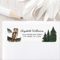 Elegant Owl Return Address Label