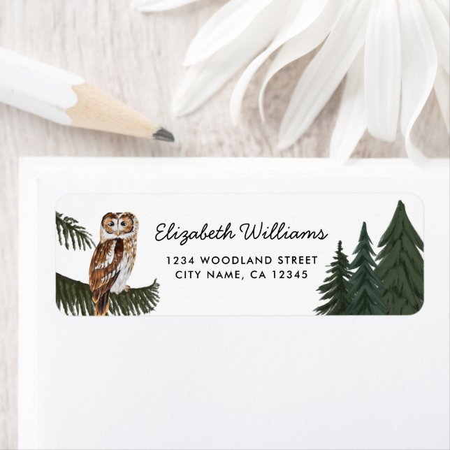 Elegant Owl Return Address Label (Insitu)