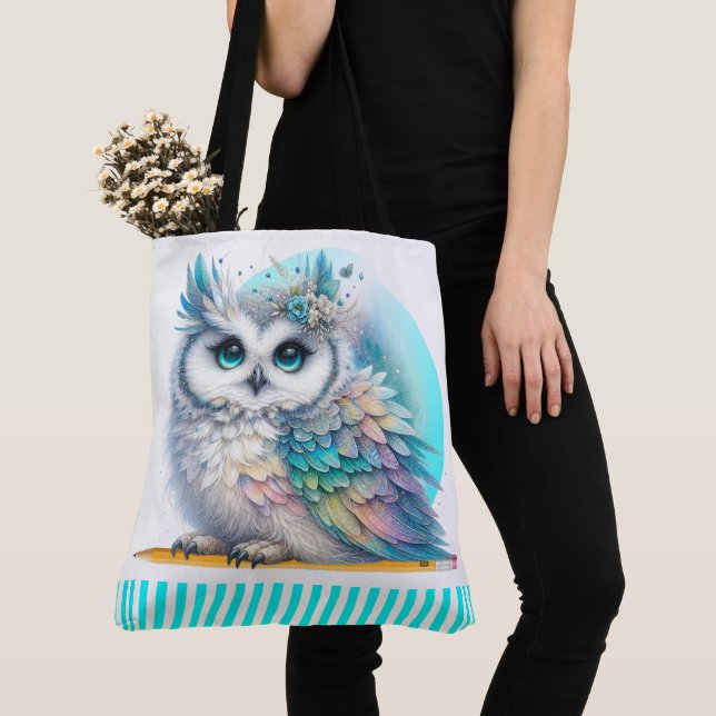 Elegant Owl Tote Bag (Close Up)