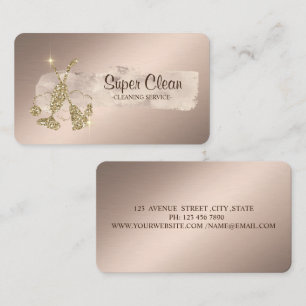 Elegant Paint Stroke Glitter Broom,Vacuum cleaner Business Card