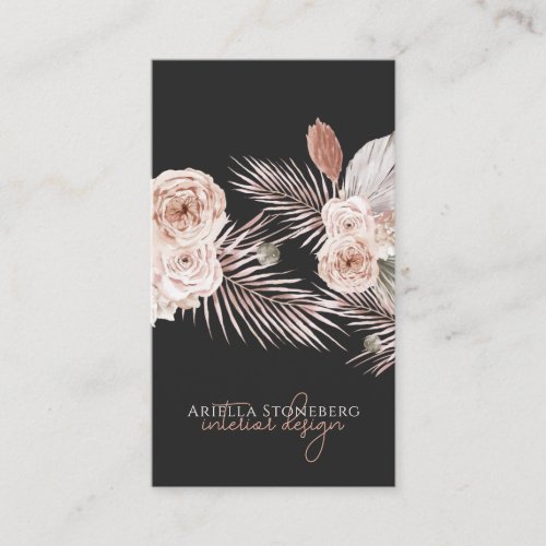 Elegant Painted Blooms Interior Designer Business Card