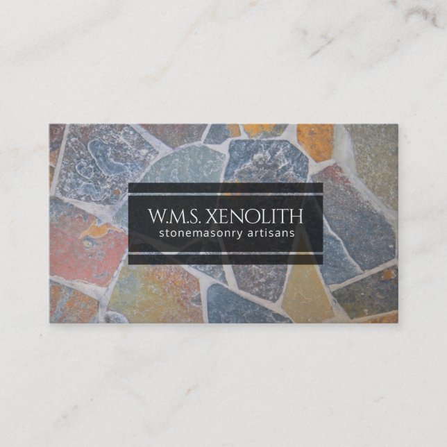 Elegant Painted Cobblestones / Decorative Stones Business Card (Front)