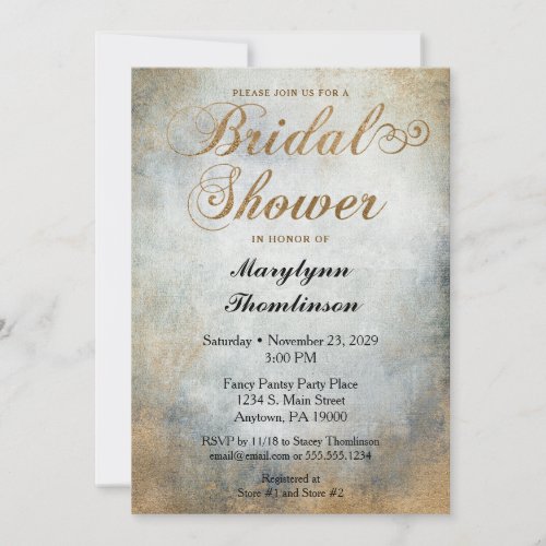 Elegant Painted Copper Bridal Shower Invitation