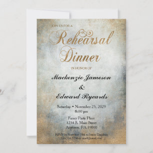 Elegant Painted Copper Rehearsal Dinner Invitation