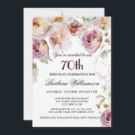 Elegant Painted Floral 70th Birthday Party Invitation<br><div class="desc">Start this special 70th birthday celebration in a elegant style with this beautifully feminine gentle floral invitation with watercolor mixed wildflowers and trailing greenery. All of the text can be personalized for your party including the guest of honor's age. If you have any special requests or require design assistance, just...</div>