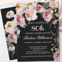 *Elegant Painted Floral 80th Birthday Party