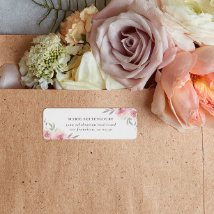 Elegant Painted Floral Custom Name Return Address Label