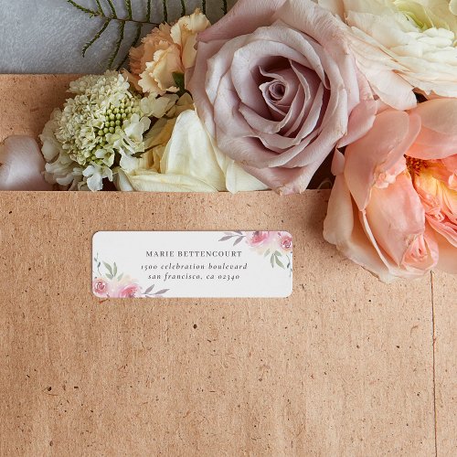 Elegant Painted Floral Custom Name Return Address Label