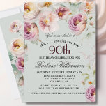 Elegant Painted Floral Surprise 90th Birthday  Invitation<br><div class="desc">Start this special surprise 90th birthday celebration in a elegant style with this beautifully feminine gentle floral invitation with watercolor mixed wildflowers and trailing greenery. All of the text can be personalized for your party including the guest of honor's age. If you have any special requests or require design assistance,...</div>