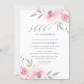 Elegant Painted Floral Surprise Birthday Party Invitation (Front)
