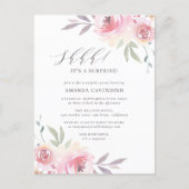Elegant Painted Floral Surprise Birthday Party Invitation Postcard (Front)
