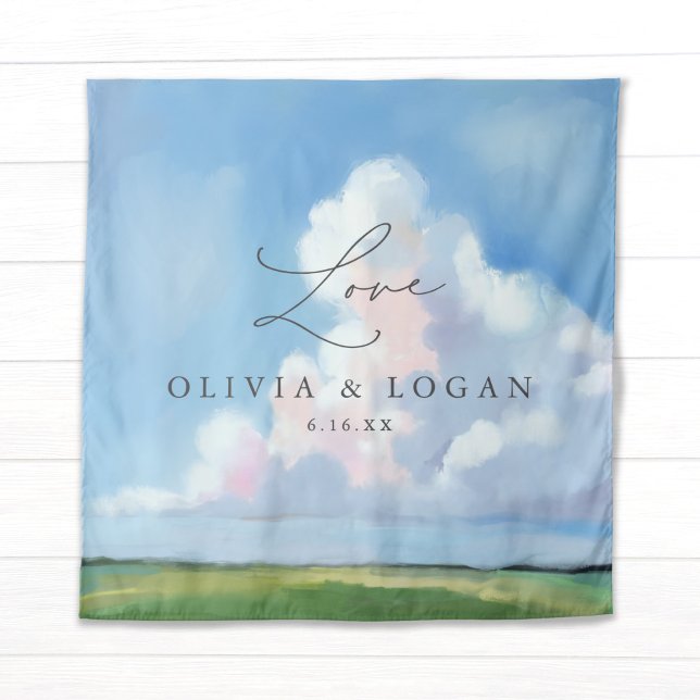 Elegant Painted Landscape Clouds Wedding Backdrop (Creator Uploaded)