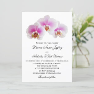 Elegant Painted Orchids Wedding Invitations