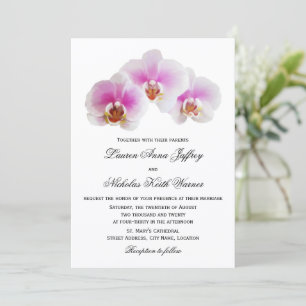 Elegant Painted Orchids Wedding Invitations