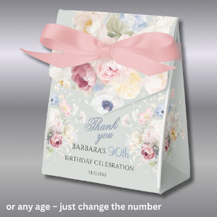 Elegant Painted Pink Floral 90th birthday favors Favor Boxes