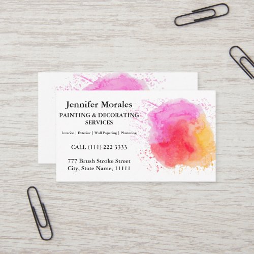 Elegant Painter  Decorator Interior and Exterio Business Card