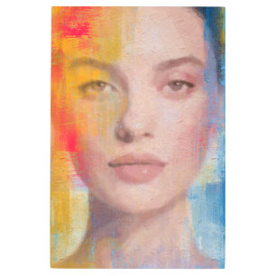 Elegant Painterly Face Illustration Metal Print