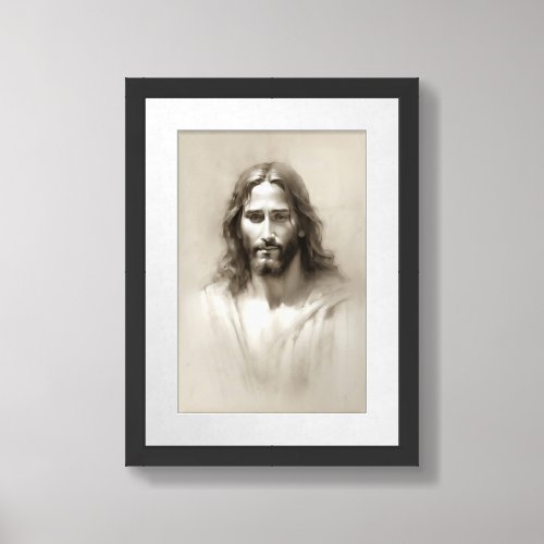 Elegant Painterly Sketch of Jesus 27 Framed Art
