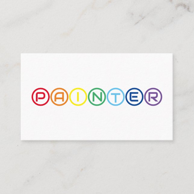 Elegant Painters rainbow colored circles Business Card (Front)