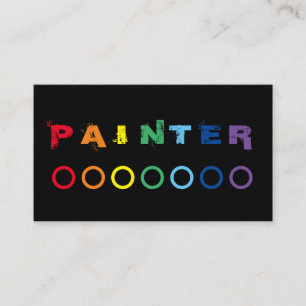 Elegant Painters rainbow colored dots Business Card