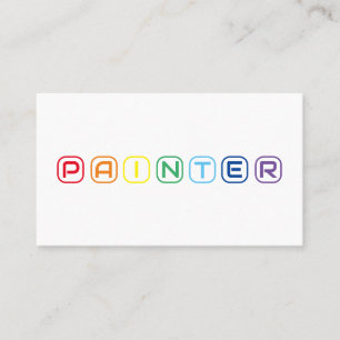 Elegant Painters rainbow colored letters Business Card