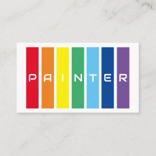 Elegant Painters rainbow colored squares Business Card