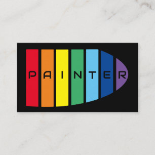 Elegant Painters rainbow colored stripes Business Card