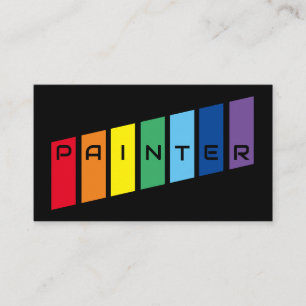 Elegant Painters rainbow colored stripes Business Card
