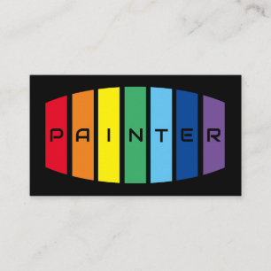 Elegant Painters rainbow colored stripes Business Card
