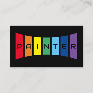 Elegant Painters rainbow colored stripes Business Card