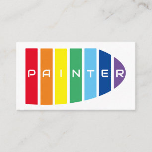 Elegant Painters rainbow colored stripes Business Card
