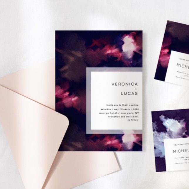 Elegant Painting Modern Brush Stroke Wedding Invitation (Creator Uploaded)