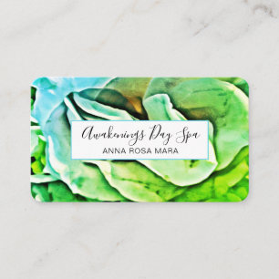 *~* Elegant Painting ROSE Logo QR Floral Flower Business Card