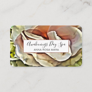 *~* Elegant Painting ROSE QR Logo Floral Flower Business Card