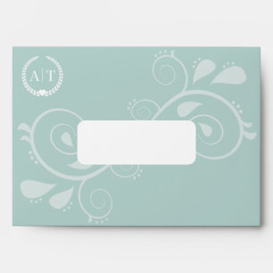 Elegant Paisley Monogram with Return Address Envelope