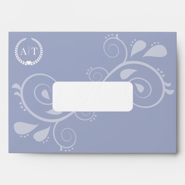 Elegant Paisley Monogram with Return Address Envelope (Front)