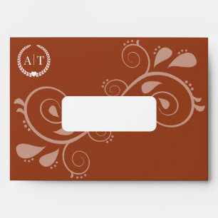 Elegant Paisley Monogram with Return Address Envelope