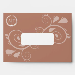 Elegant Paisley Monogram with Return Address Envelope