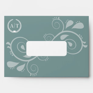 Elegant Paisley Monogram with Return Address Envelope